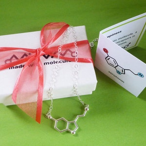 serotonin necklace for happiness with link chain in solid sterling silver image 5