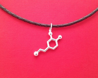 dopamine molecule necklace Valentines Day gift for men, man, guy