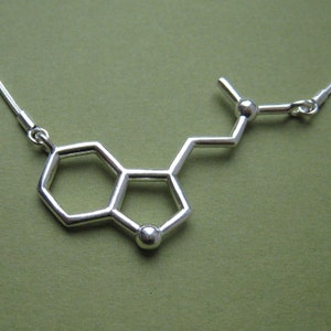 DMT molecule necklace in solid sterling silver image 2