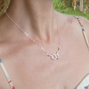 serotonin necklace for happiness with link chain in solid sterling silver image 4