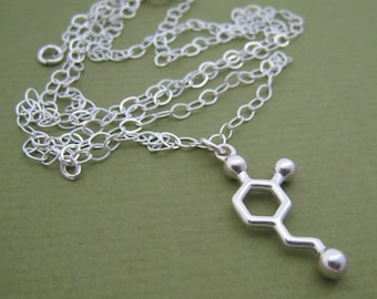 molecule charm necklace - dopamine or your favorite