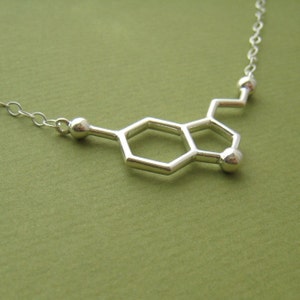 serotonin necklace - for happiness - with link chain - in solid sterling silver