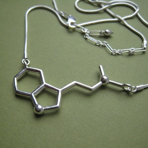 DMT molecule necklace in solid sterling silver image 1