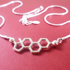 estrogen necklace in solid sterling silver