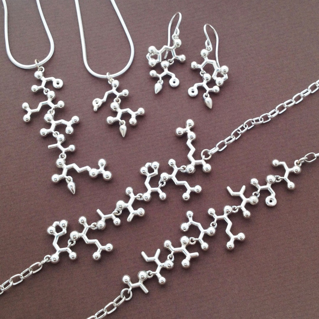 Custom Name or Word Amino Acid Necklace or Earrings Etsy