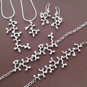 custom name or word amino acid necklace or earrings