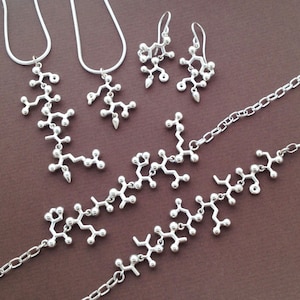 custom name or word amino acid necklace or earrings image 1