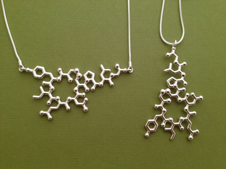 oxytocin necklace suspended trust, bonding, love in solid sterling silver image 5