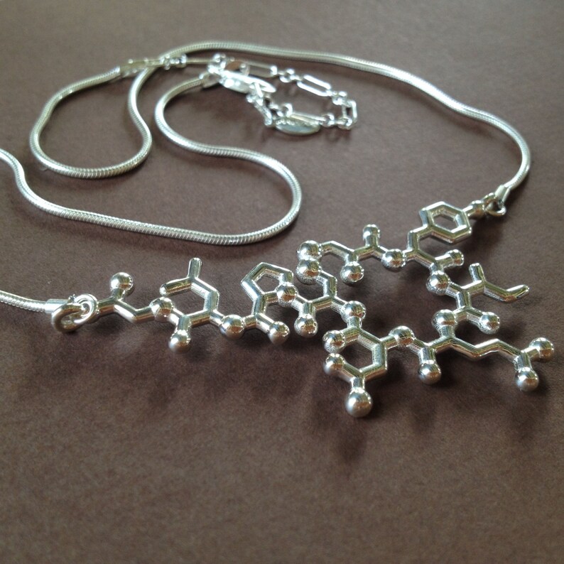 oxytocin necklace suspended trust, bonding, love in solid sterling silver image 3
