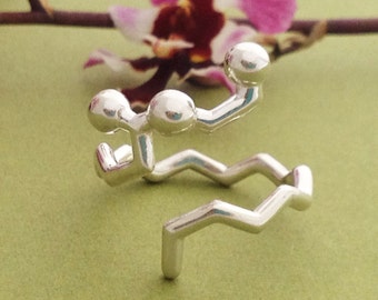 anandamide molecule ring - bliss - in solid sterling silver