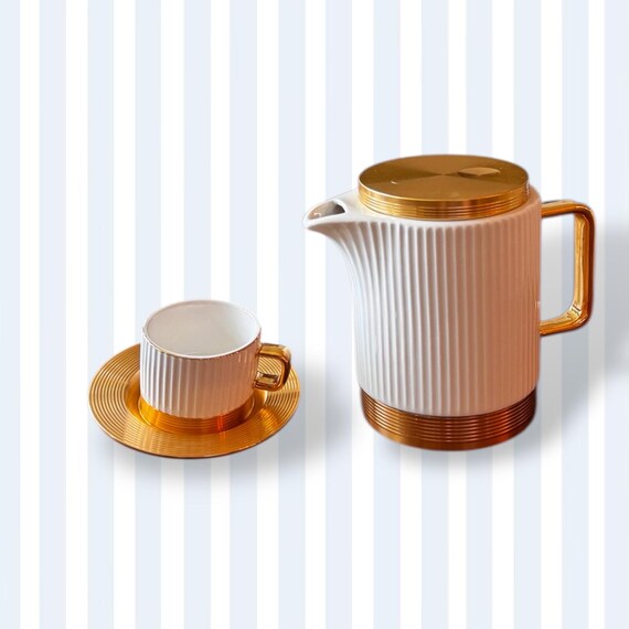 Turkish Coffee Set of 6 Espresso Cups & Teapot with tray included for holiday entertaining