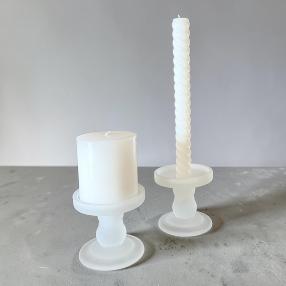 Frosted Glass Candle Stand Centerpiece