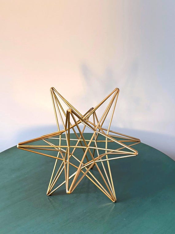 Modern Gold Geometric Star sculpture | Ramadan Home Decoration | Islamic Holiday Accent | Minimalist centerpiece