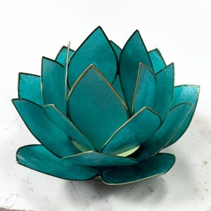 Capiz Shell Lotus Candle Holder: Bohemian Natural Decor Tealight Holder