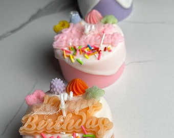 Handgjort födelsedagstårteljus: Funfetti festdekor