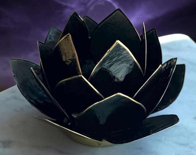 Capiz Shell Lotus Candle Holder: Bohemian Natural Decor Tealight Holder