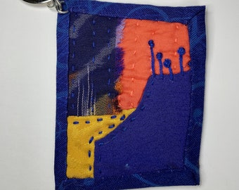 OOAK Tiny Quilt Keychain