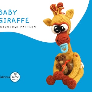 Amigurumi Crochet Pattern Giraffe and Teddy Bear Baby Animal Doll Toy PDF English or Spanish