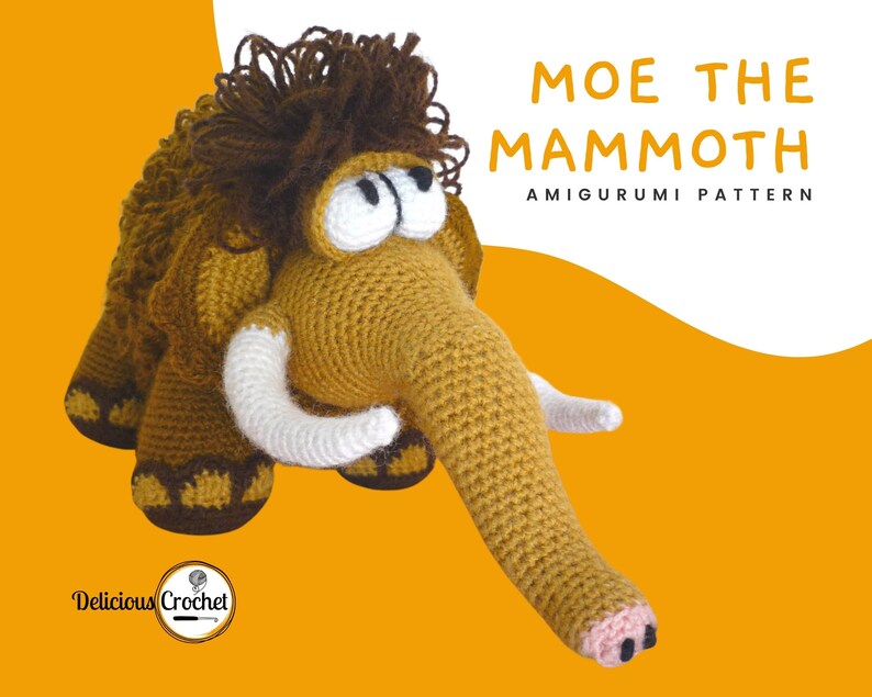 Amigurumi Pattern Crochet Moe Mammoth DIY Digital Download