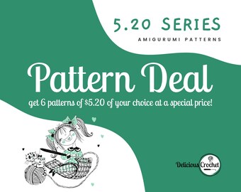 OFERTA ESPECIAL Elija y Reciba 6 Patrones Amigurumi de Delicious Crochet de 5.20 Animales Muñecas Dinosaurios Aviones PDF Español o Inglés