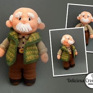 Amigurumi Pattern Crochet Grandpa Doll Amigurumi PDF Instructions in English or Spanish