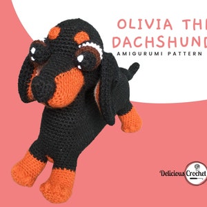 Amigurumi Crochet Pattern Wiener Dog Dachshund Doxie Dackel Puppy Animal Toy Doll PDF English or Spanish