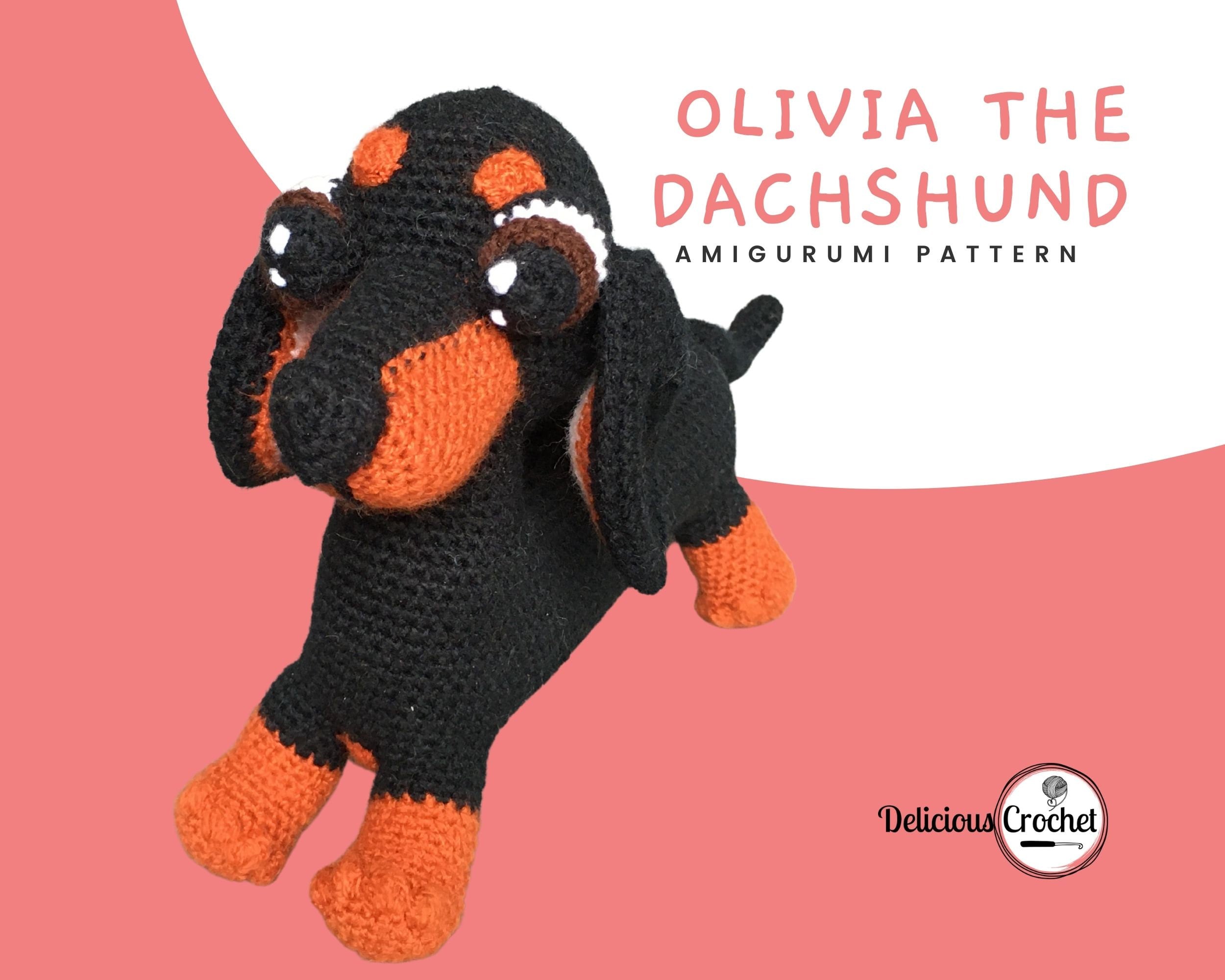 Amigurumi Crochet Pattern Wiener Dog Dachshund Doxie Dackel Puppy Animal Toy Doll PDF English or Spanish