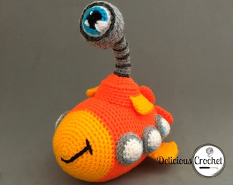 Amigurumi Pattern Crochet Nautilus Submarine Amigurumi Toy Vehicle PDF in English or Spanish