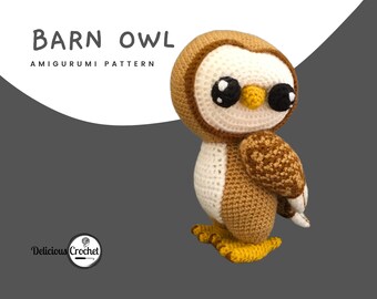 Patron amigurumi chouette effraie des cloches au crochet chouette oiseau animal poupée jouet PDF anglais ou espagnol