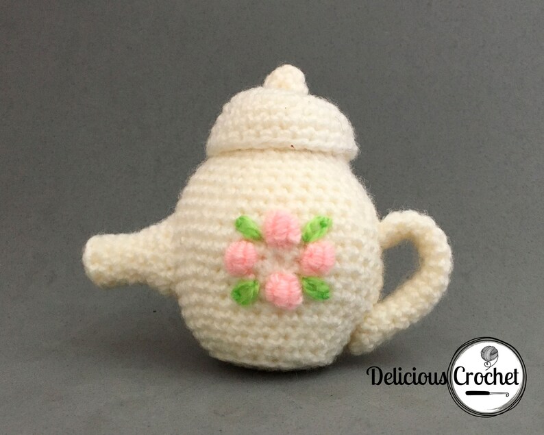 Amigurumi Pattern Crochet Mini Tea Set and Cupcakes DIY Digital Download image 6