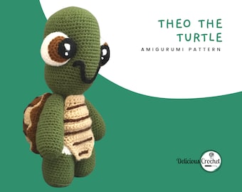 Amigurumi patroon gehaakte schildpad schildpad met verwijderbare schelp Tartaruga dierenpop speelgoed PDF Engels of Spaans