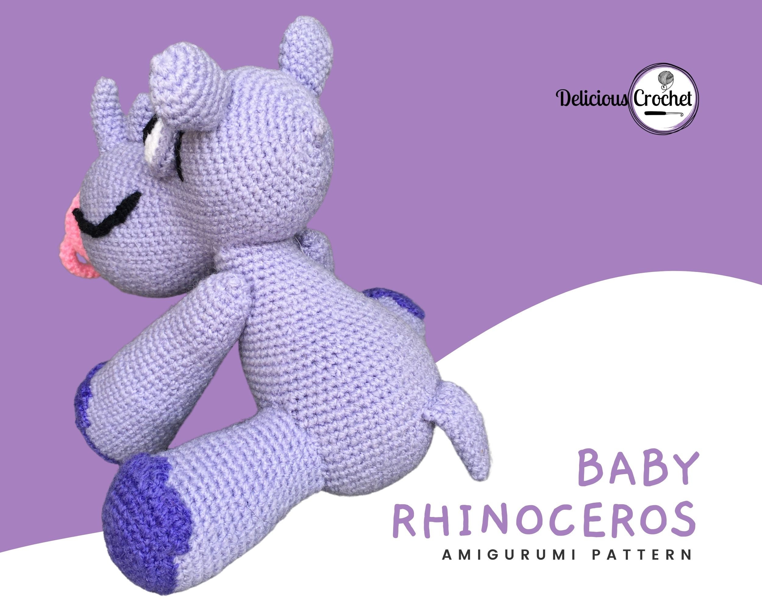 Amigurumi Pattern Crochet Rhinoceros Baby Rhino Animal Doll Toy