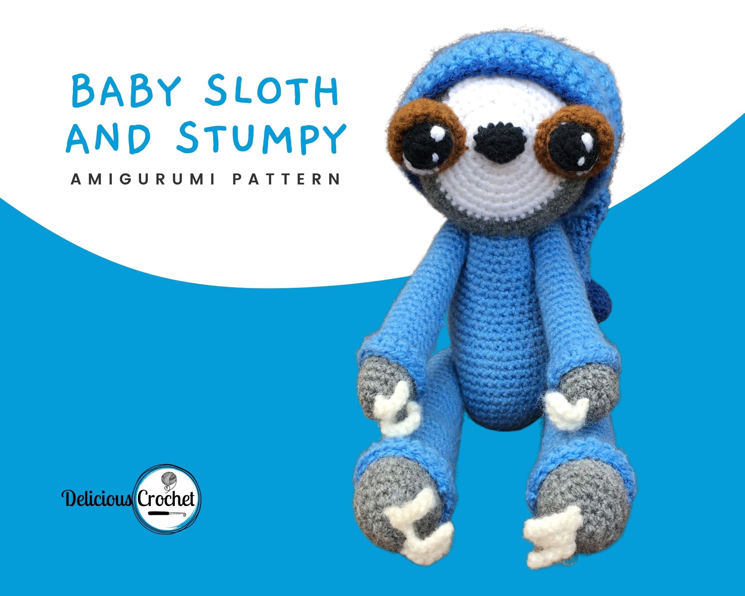 Amigurumi Pattern Crochet Baby Sloth and Stumpy Doll Animal Toy Set PDF ...