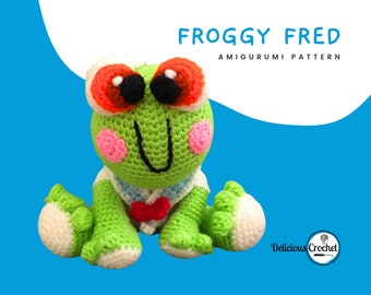 Amigurumi Pattern Crochet Froggy Fred Frog DIY Digital Download