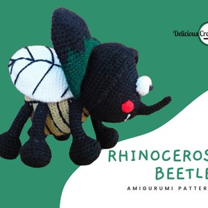 Amigurumi Pattern Crochet Rhinoceros Beetle DIY Digital Download