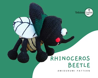 Modèle Amigurumi au crochet scarabée rhinocéros bricolage téléchargement numérique