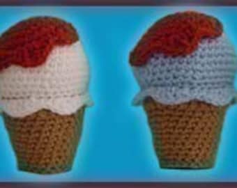 Amigurumi Pattern Crochet Ice cream cones Sundae DIY Instant Digital Download PDF