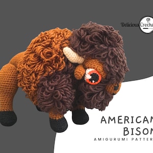 Amigurumi Pattern Crochet American Bison Buffalo DIY Instant Digital Download PDF