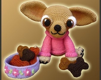 PATTERN - Amigurumi Chihuahua, Amigurumi Pattern, Crochet Pattern, Amigurumi Dog, Amigurumi Animals, Crochet dog, 2 languages, Babies & Kids