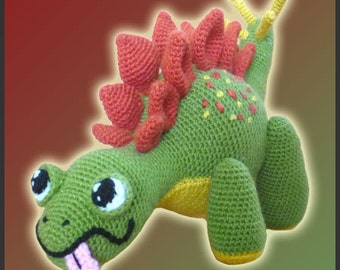 Amigurumi Pattern Crochet Coco Stegosaurus Dinosaur DIY Digital Download