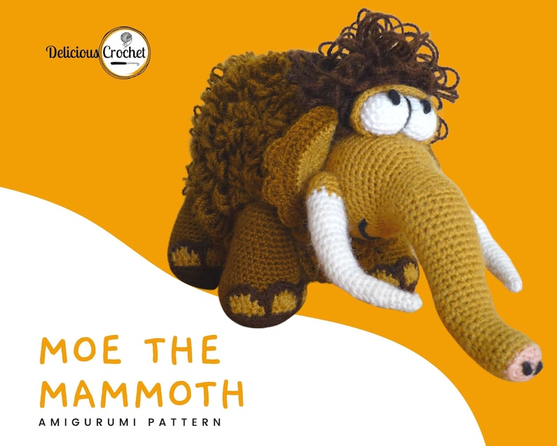 Amigurumi Pattern Crochet Moe Mammoth DIY Digital Download