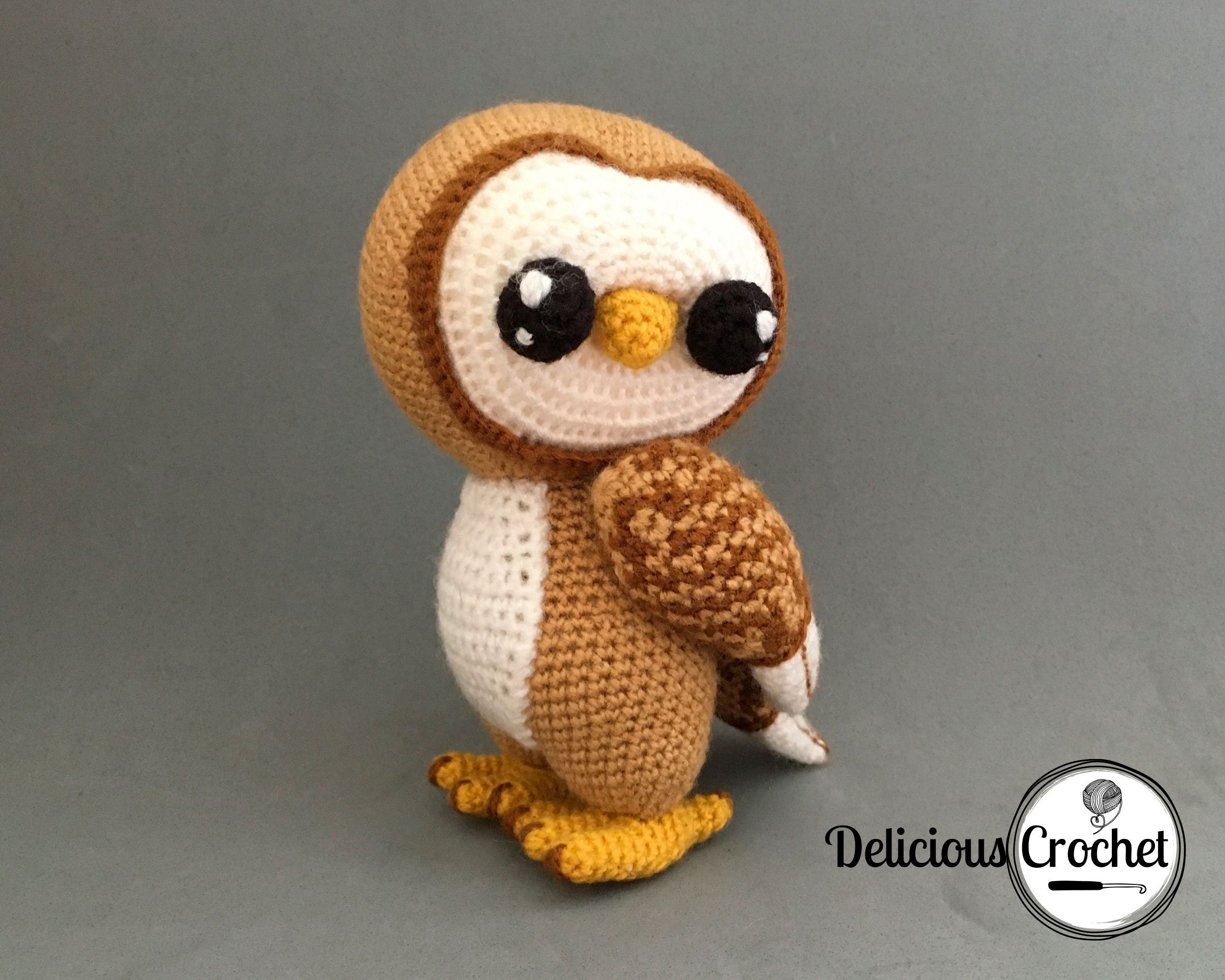 Amigurumi Pattern Crochet Barn Owl DIY Instant Digital Download DIY