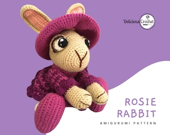 Amigurumi Pattern Crochet Rosie Rabbit Bunny DIY Digital Download