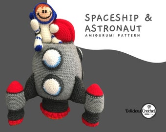 Amigurumi Pattern Crochet Spaceship and Astronaut DIY Digital Download