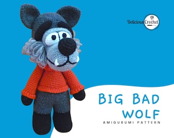 Amigurumi Pattern Crochet Big Bad Wolf DIY Digital Download