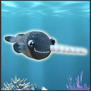 Amigurumi Pattern Crochet Narwhal Sir Nicholas Amigurumi Whale Sea Critter Doll PDF Pattern English or Spanish
