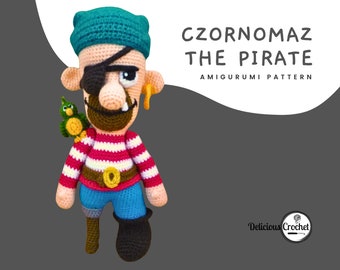Amigurumi Pattern Crochet Czornomaz Pirate Doll and Parrot DIY Digital Download PDF