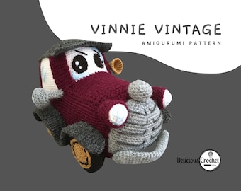 Classic Car Crochet Pattern – Amigurumi Vehicle PDF – DIY Crochet Vintage Car Plushie – Digital Download Tutorial English or Spanish