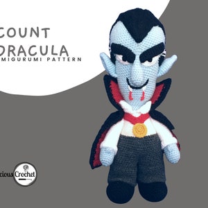 Amigurumi Pattern Crochet Count Dracula Vampire Doll Halloween PDF English or Spanish