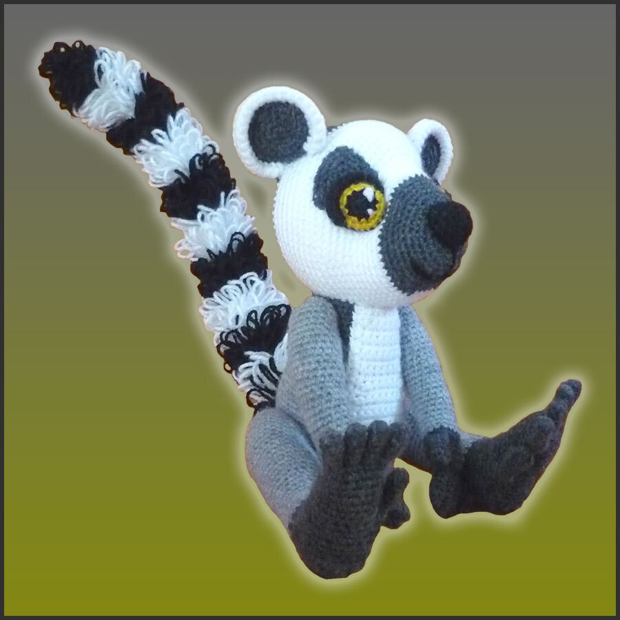 Amigurumi Pattern Crochet Lenny Lemur DIY Digital Download Etsy